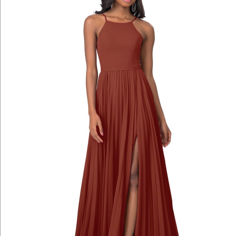 Azazie Lennon Terracotta Bridesmaid Dress